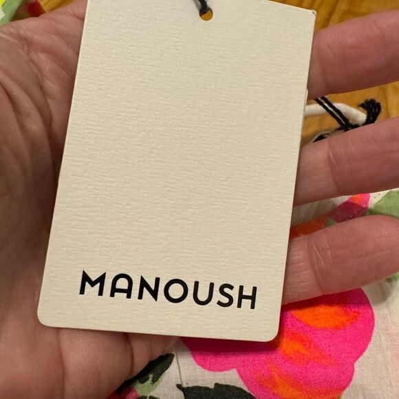 NWT MANOUSH 100% Cotton Ecru Color Oversized Short Mini Dress Rosace SZ 38 - Picture 7 of 13